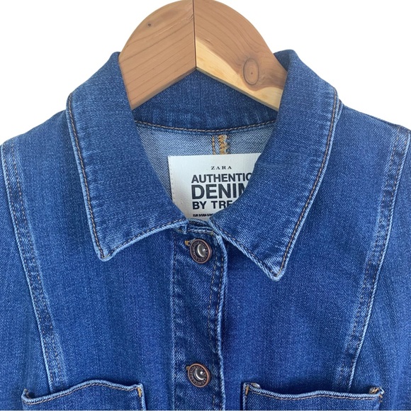 Zara Authentic Denim by TRF Women’s Denim Button Closure Mini Dress Size Small - Picture 3 of 16